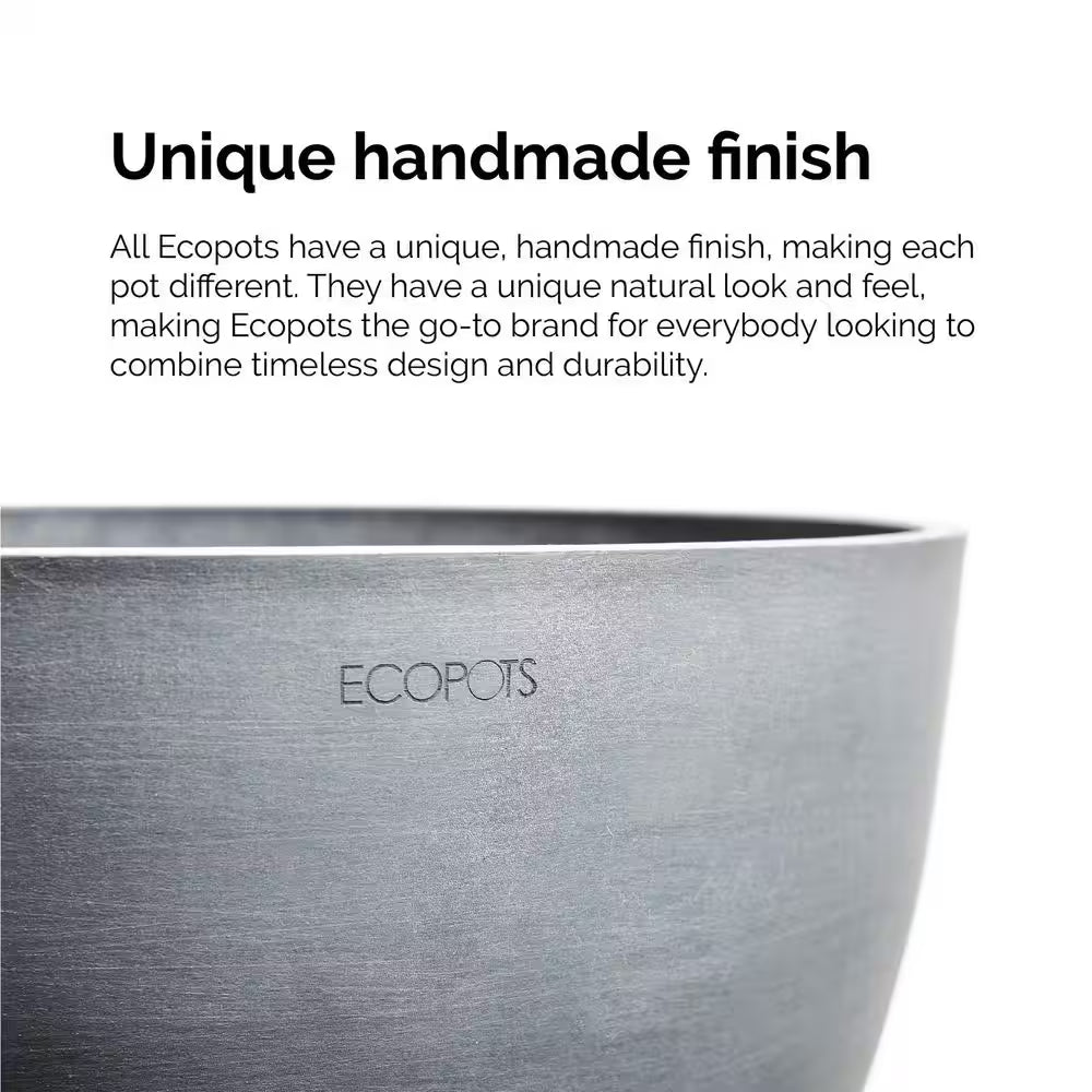 Miami 10 In. Dark Gray Premium Sustainable Plastic Planter with Saucer