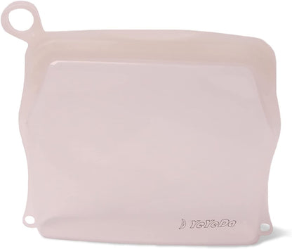 Reusable Silicone Food Storage Bags with Zipper,Freezer,Dishwasher Safe,Small,Clear