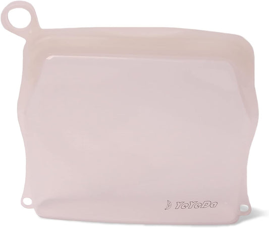 Reusable Silicone Food Storage Bags with Zipper,Freezer,Dishwasher Safe,Small,Clear