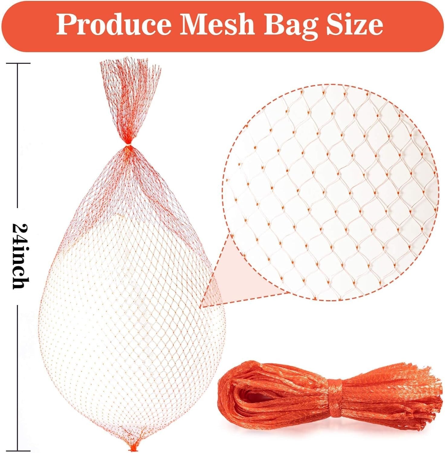 90PCS Mesh Produce Bags - 24Inch Mesh Vegetable Bags Onion Storage Bags