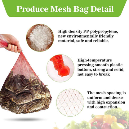 90PCS Mesh Produce Bags - 24Inch Mesh Vegetable Bags Onion Storage Bags